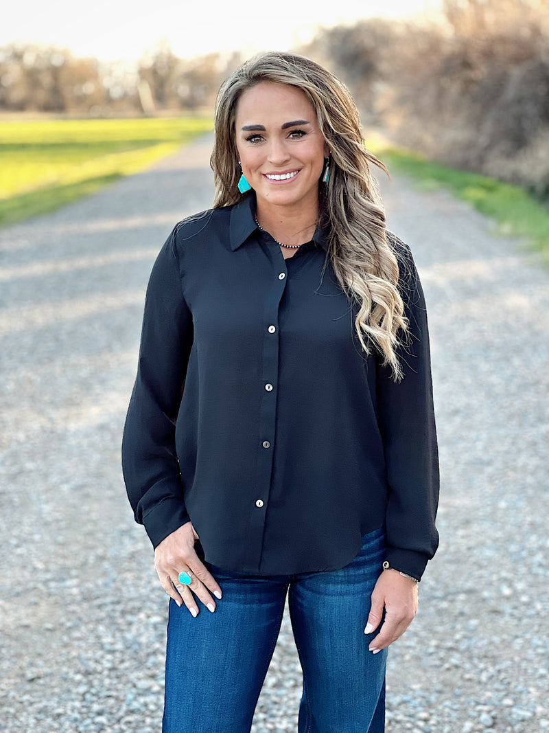 The Redding Button Up in Black