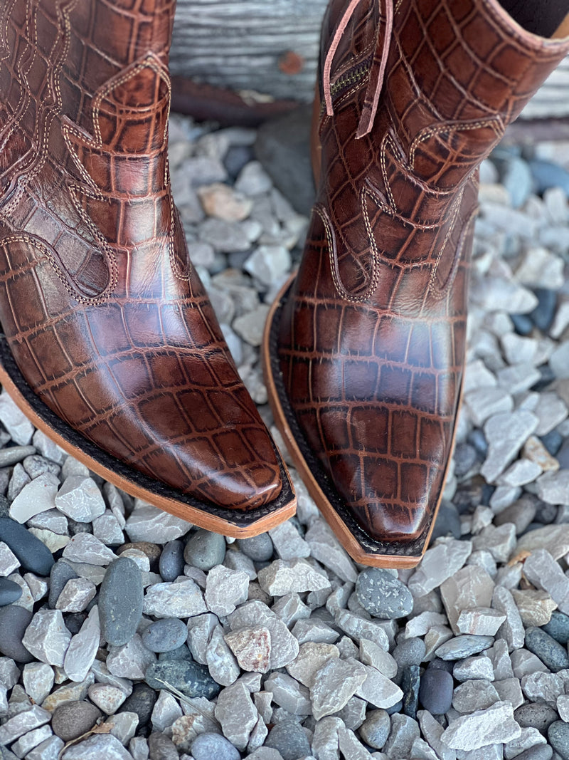 The Jade Boot in Brown Croc