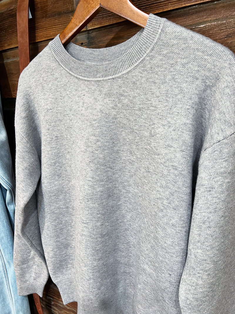 The Essential Crew Sweater in Grey