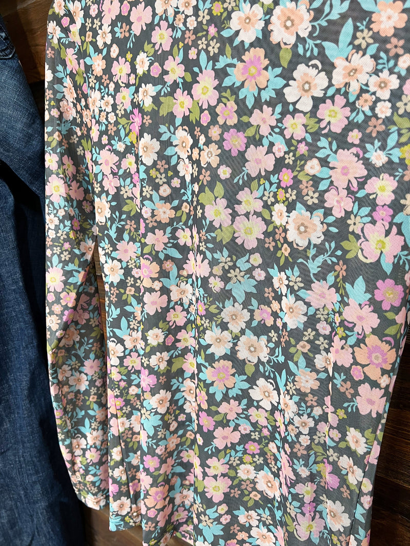 The Fall Florals Mesh Top