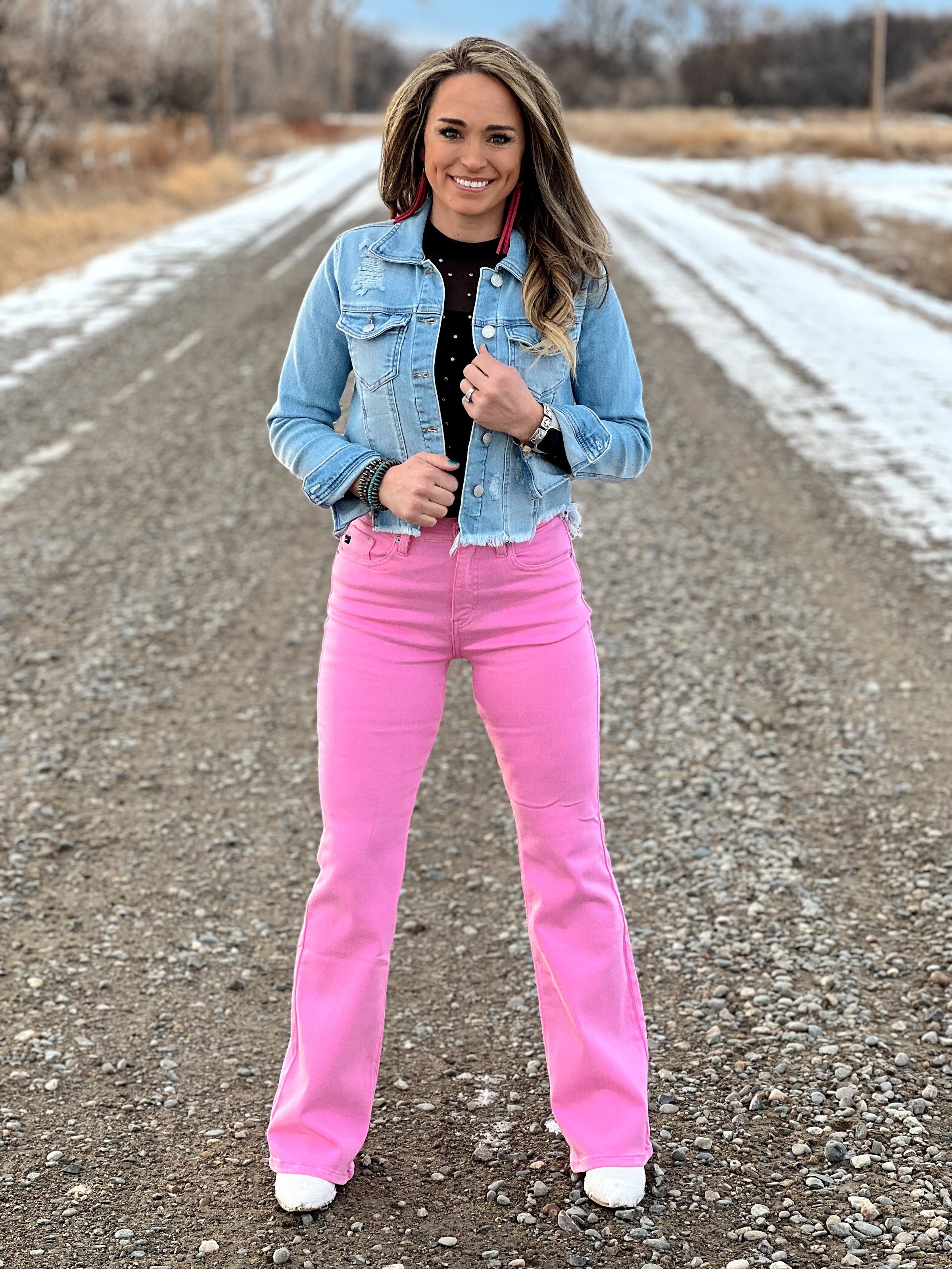 The Pink Denim Jeans – Follow Your Arrow Montana