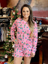 The Festive Pink Holiday Lounge Top