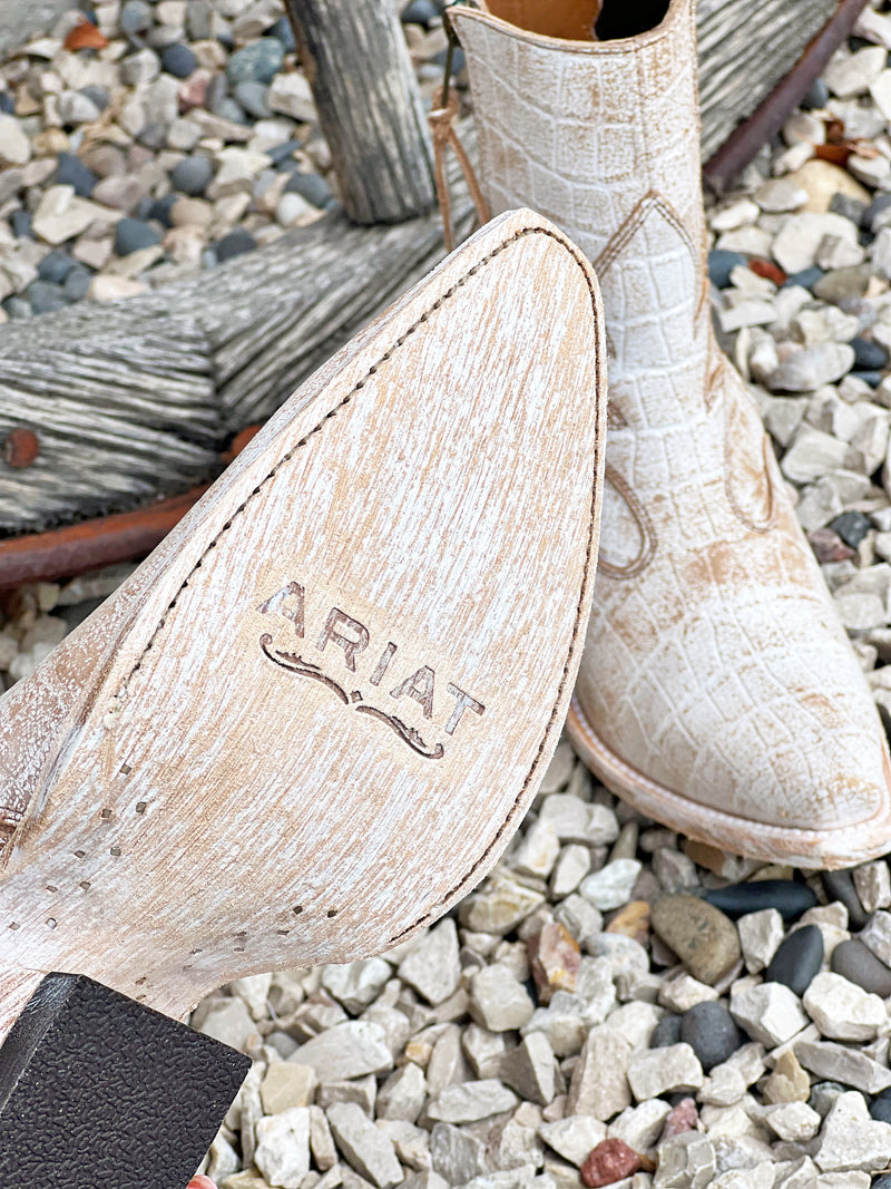 The Jade Boot in Ivory Croc