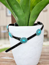 The Turquoise Concho Belt in Black