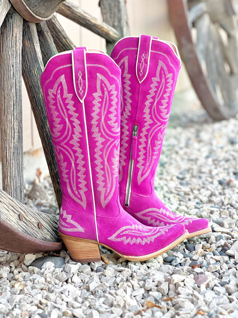 The Casanova Boot in Pink Suede