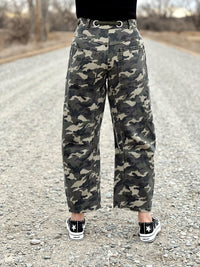 Camouflage Denim Barrel Jean