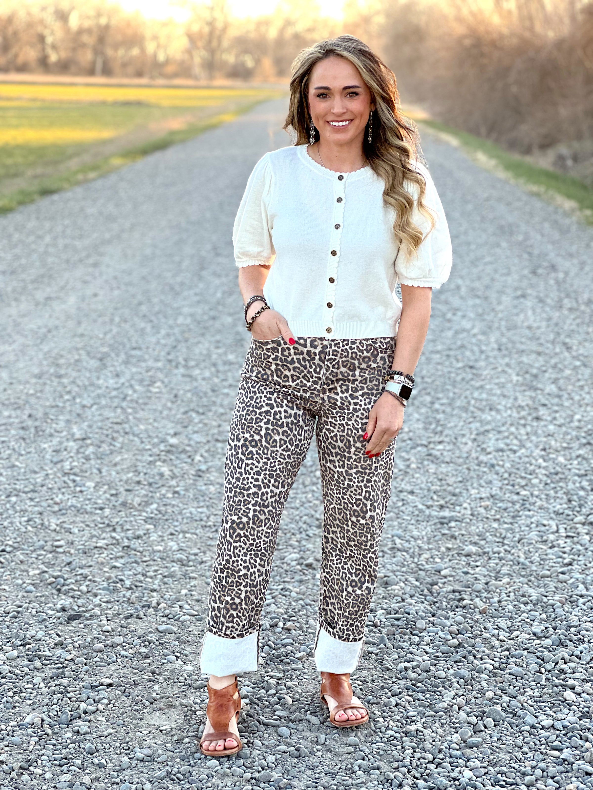 Leopard High Rise Dad Jean