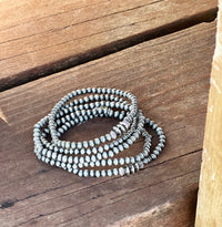 5 Strand Faux Navajo Pearl Bracelet w/ Silver Accents