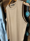 The Studded Tank in Taupe