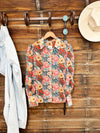 The Floral Mesh Button Up Top