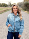The Aurora Denim Bomber Jacket