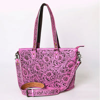 The Cheyenne Tooled Leather Purse in Pink