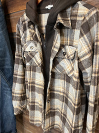 The Plaid Double Hooded Shirt Jacket