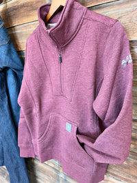 The Rebar Funnel Neck Sweatshirt in Maroon