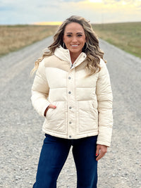 The Frontier Puffer Jacket in Irish Cream