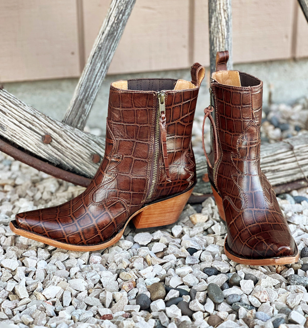 The Jade Boot in Brown Croc