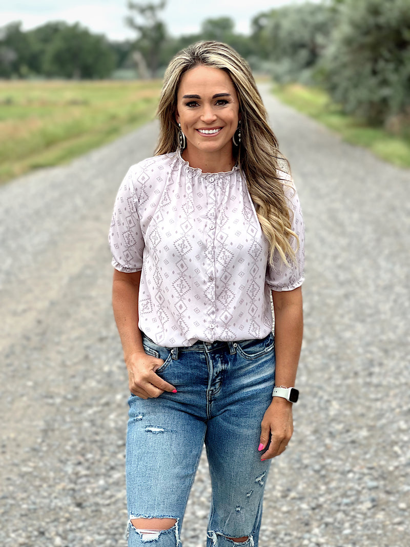 The Aztec Short Sleeve Top