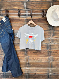 The Cowboy Crop Tee in Grey