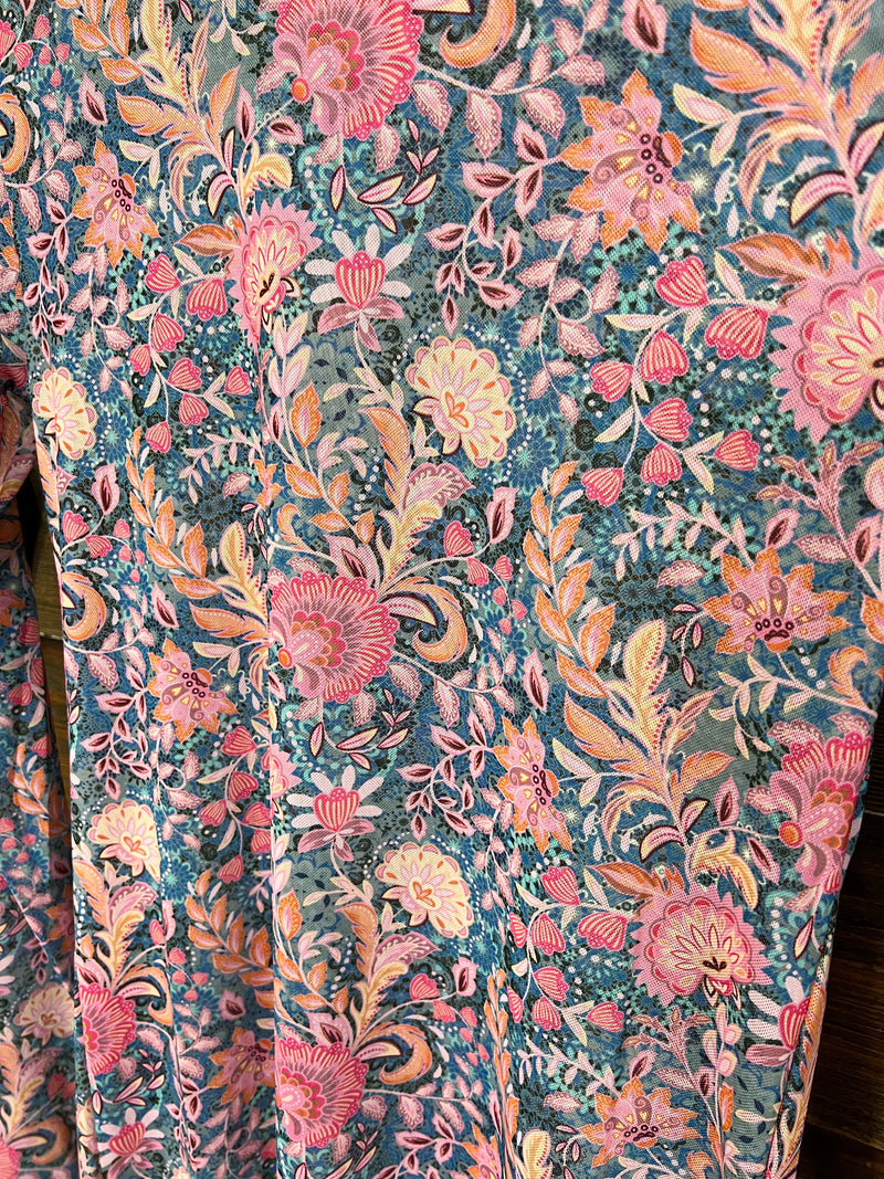 The Pink Florals Mesh Top
