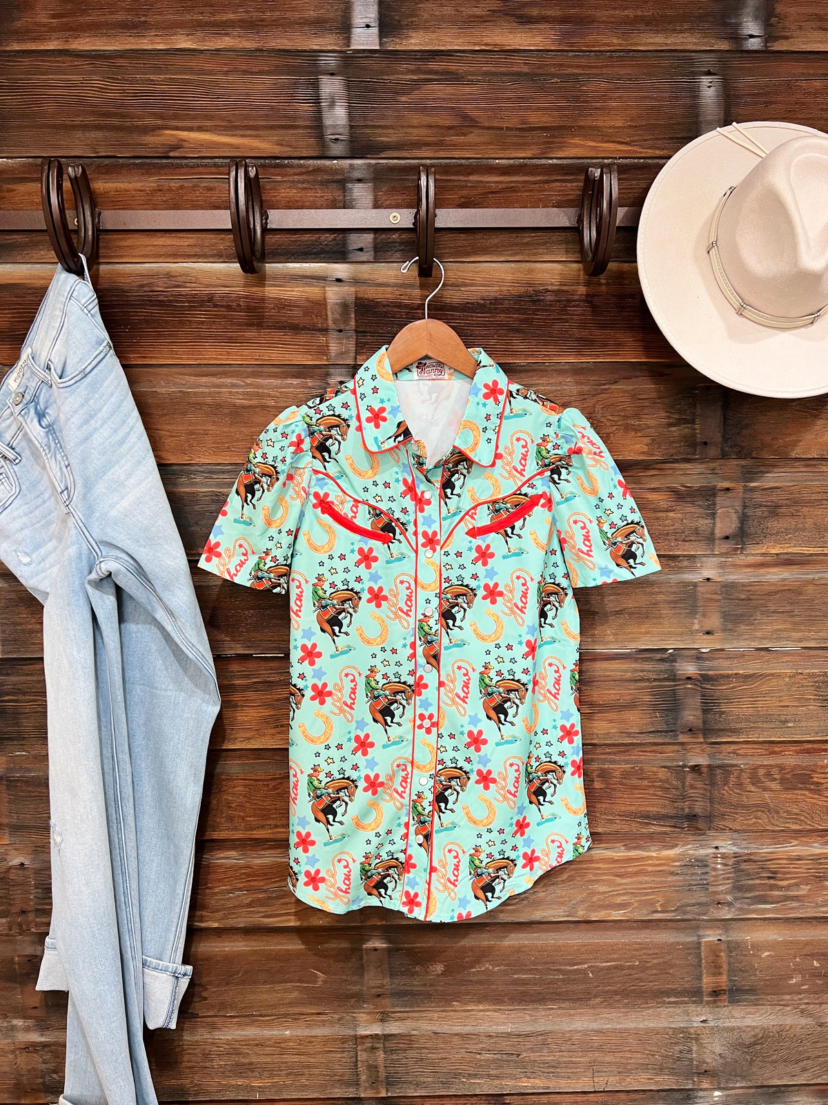 The Yeehaw Pearl Snap Top