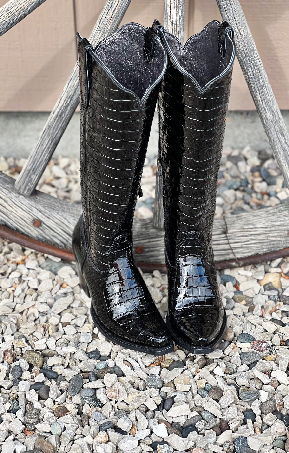 The Casanova Boot in Black Croc