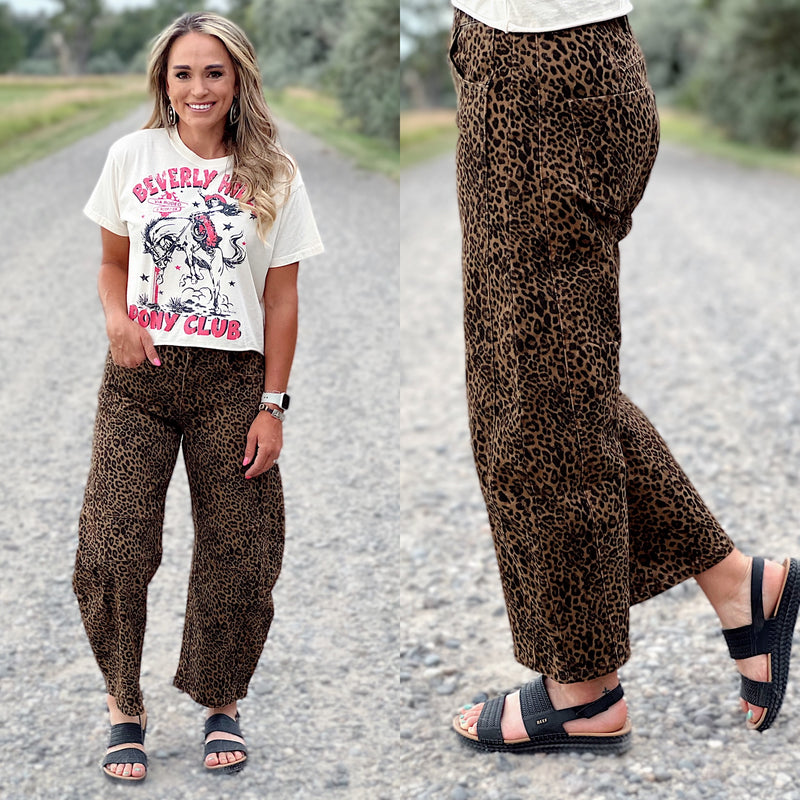 The Leopard Barrel Jean