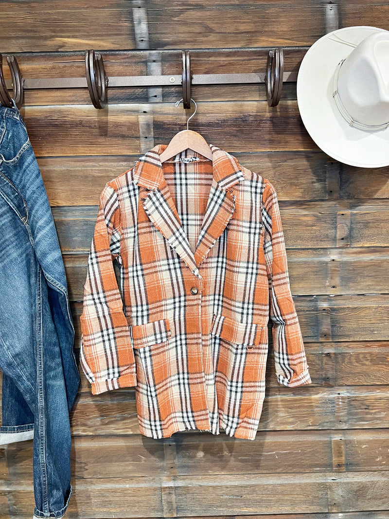 The Plaid Blazer in Rust