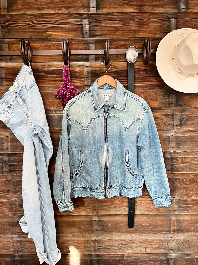 The Aurora Denim Bomber Jacket