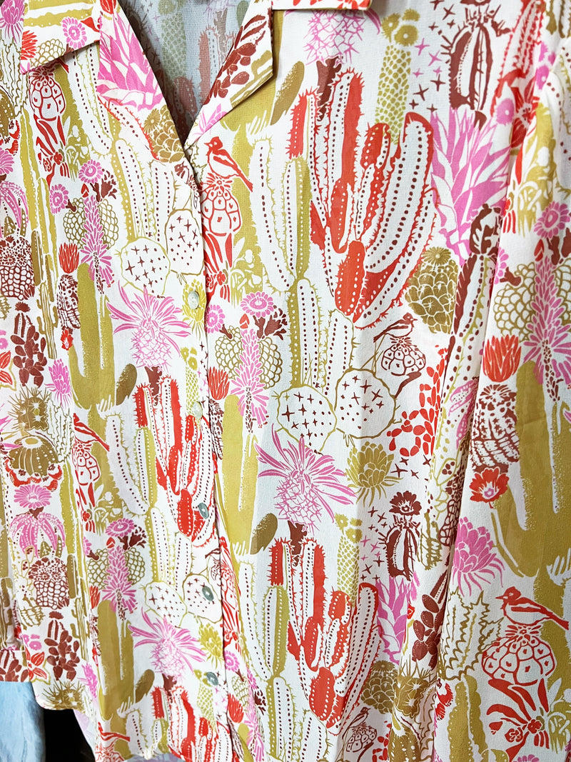 The Summer Cacti Button Up Top