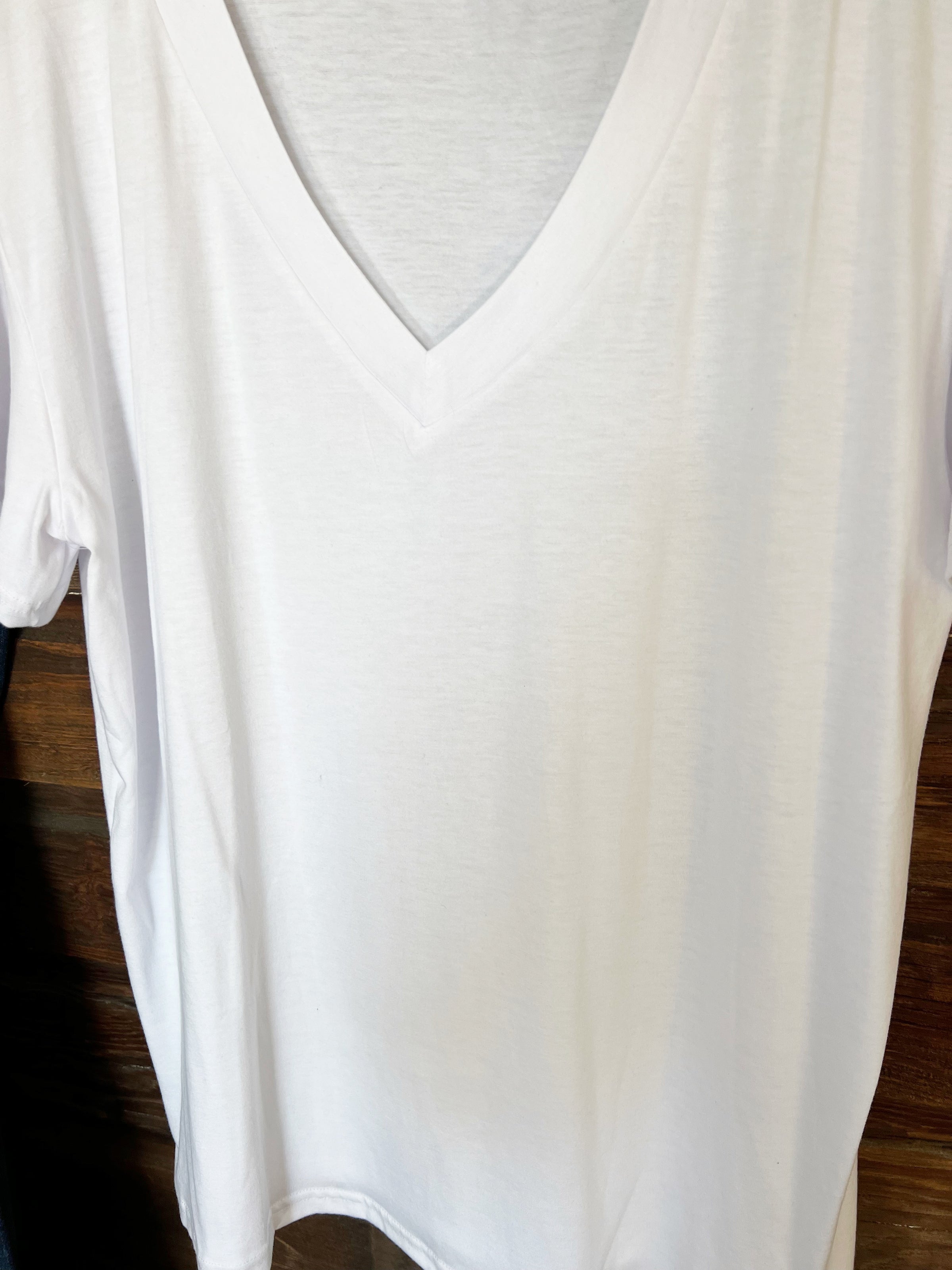 The Basic V Neck Tee in White