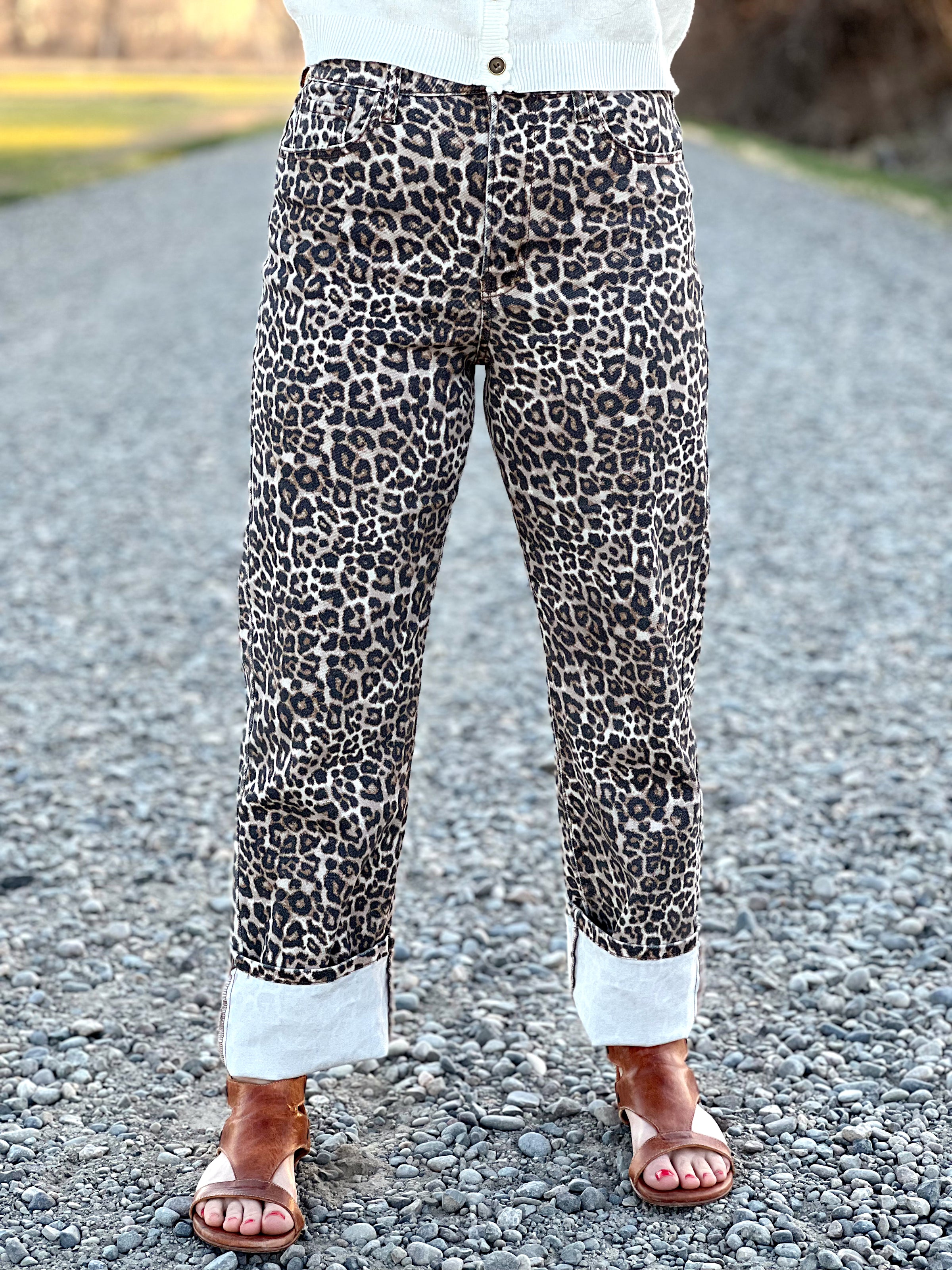 Leopard High Rise Dad Jean