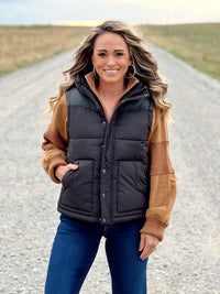 The Montana Puffer Vest in Black