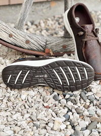 The Mens Waterproof Leather Slip On Shoe in Brown Ostrich