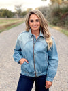 The Aurora Denim Bomber Jacket