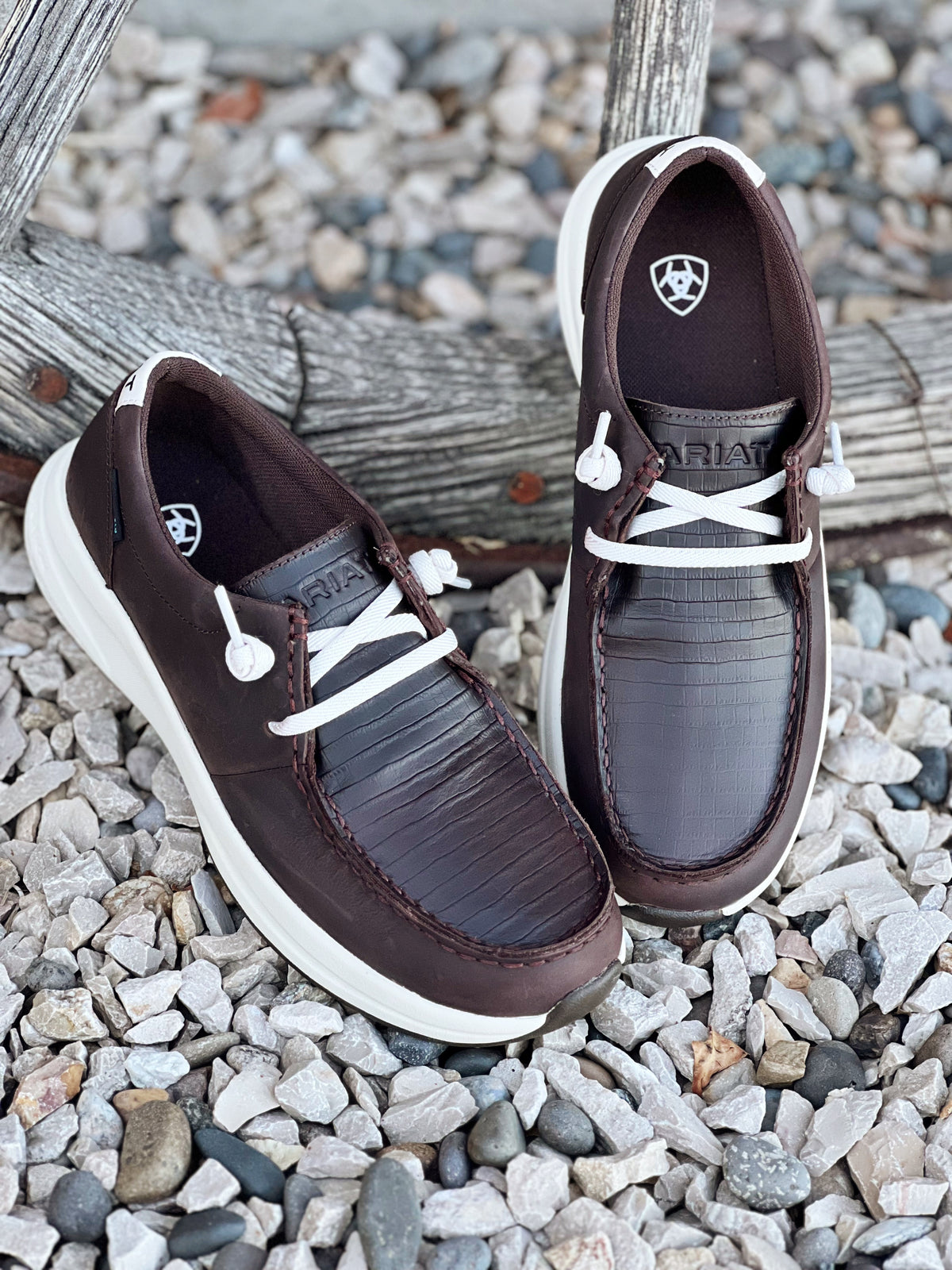 The Women's Waterproof Slip on Shoe in Chocolate Caiman