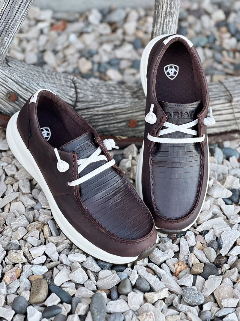 The Women's Waterproof Slip on Shoe in Chocolate Caiman