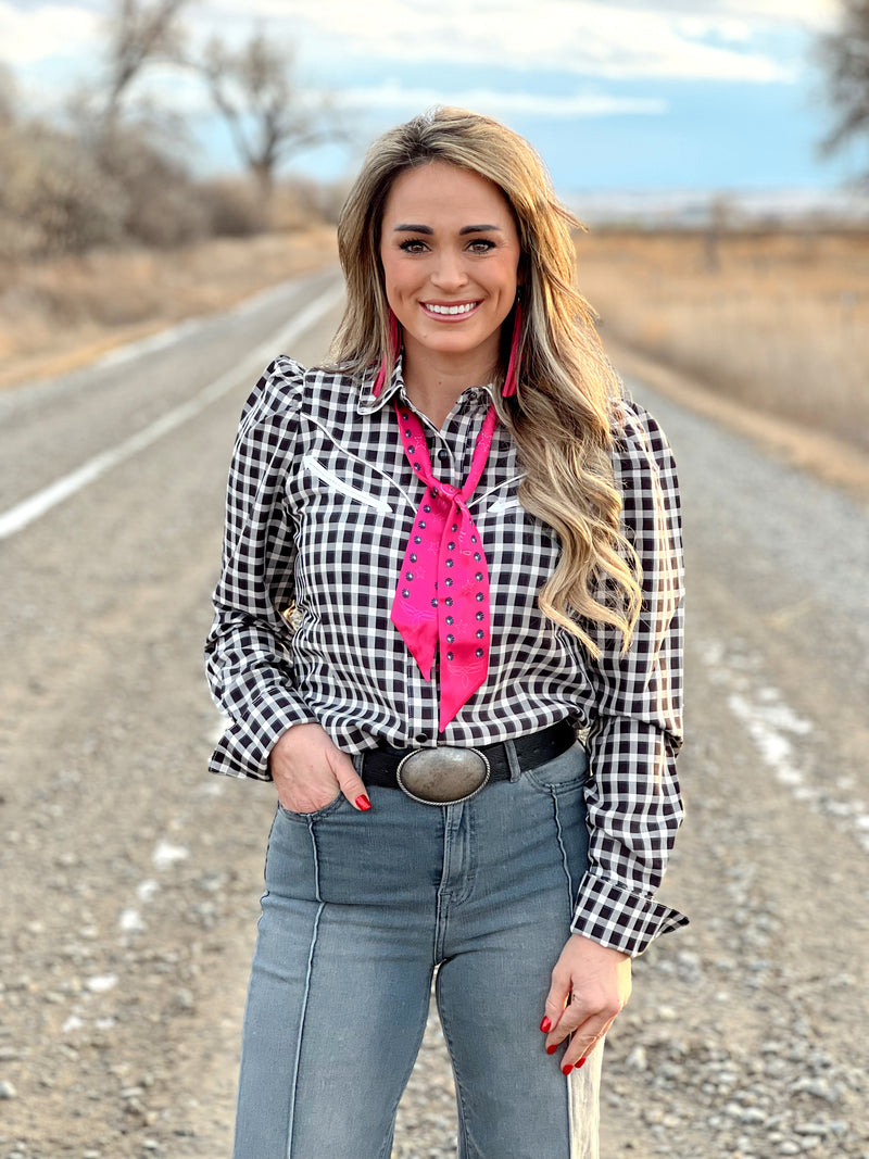 The Gingham Button Up Top