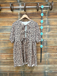 Leopard Front Bow Tie Dress