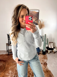 The Striped Henley In Grey