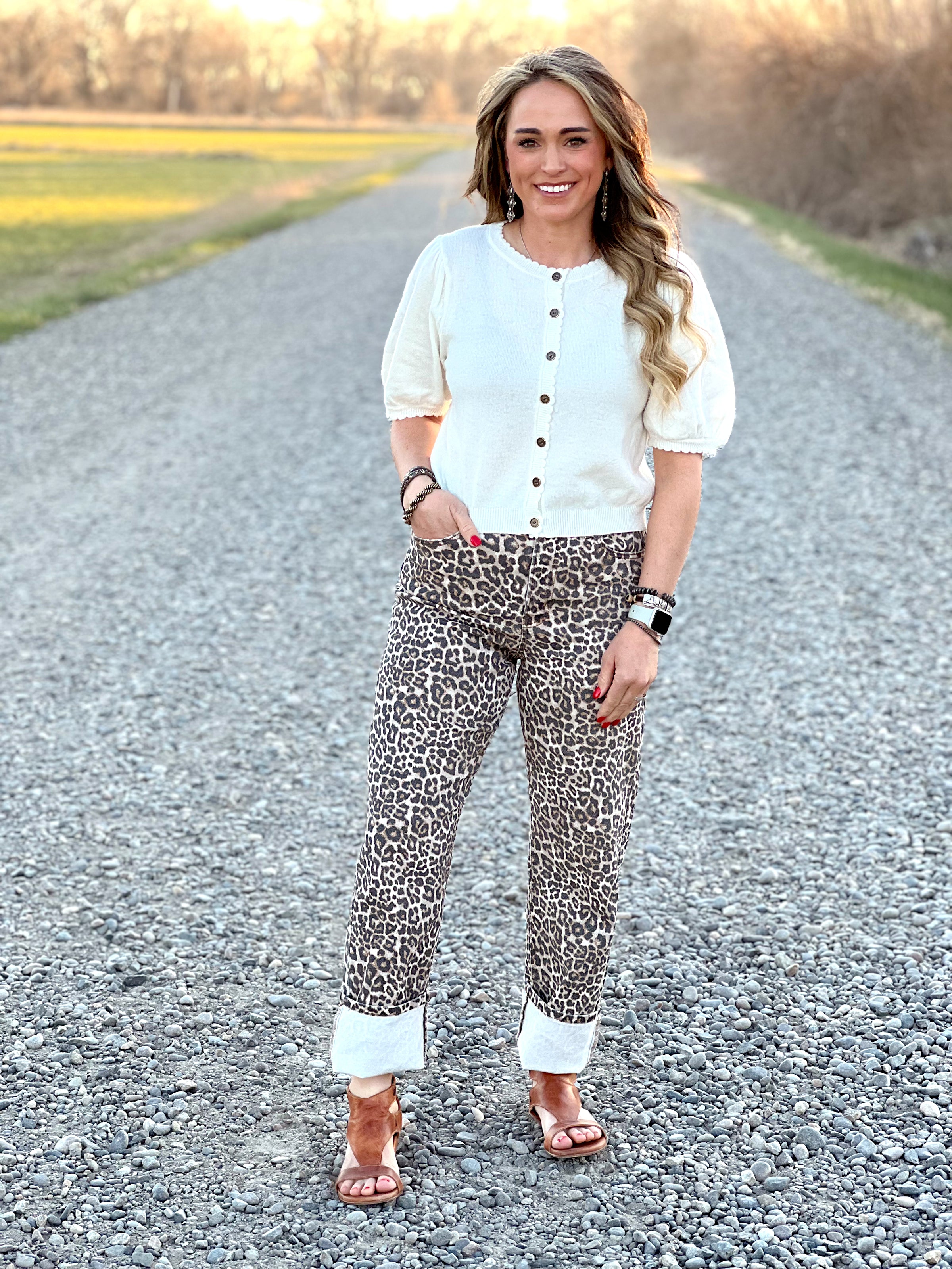 Leopard High Rise Dad Jean
