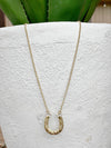 Horse Shoe Necklace with Rhinestone