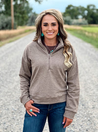 The Scuba Quarter Zip Pullover in Brown