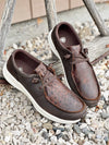 The Mens Waterproof Leather Slip On Shoe in Brown Ostrich