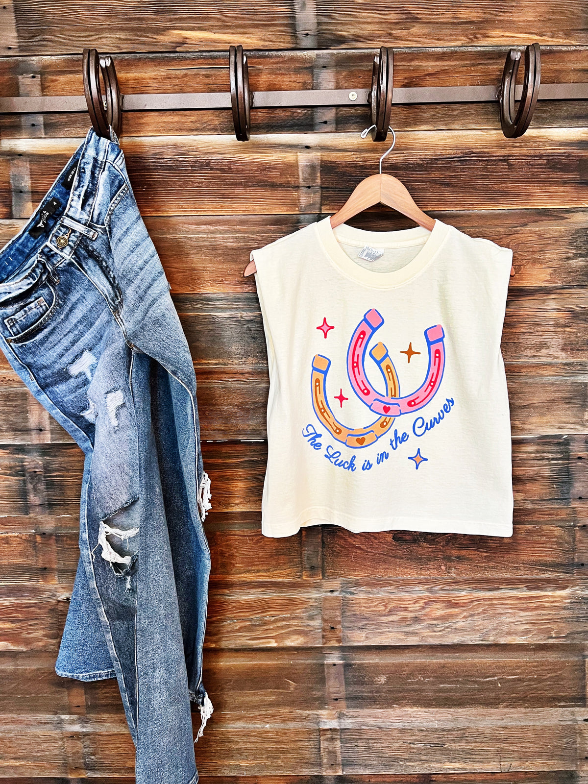 The Luck is in the Curves Boxy Tank