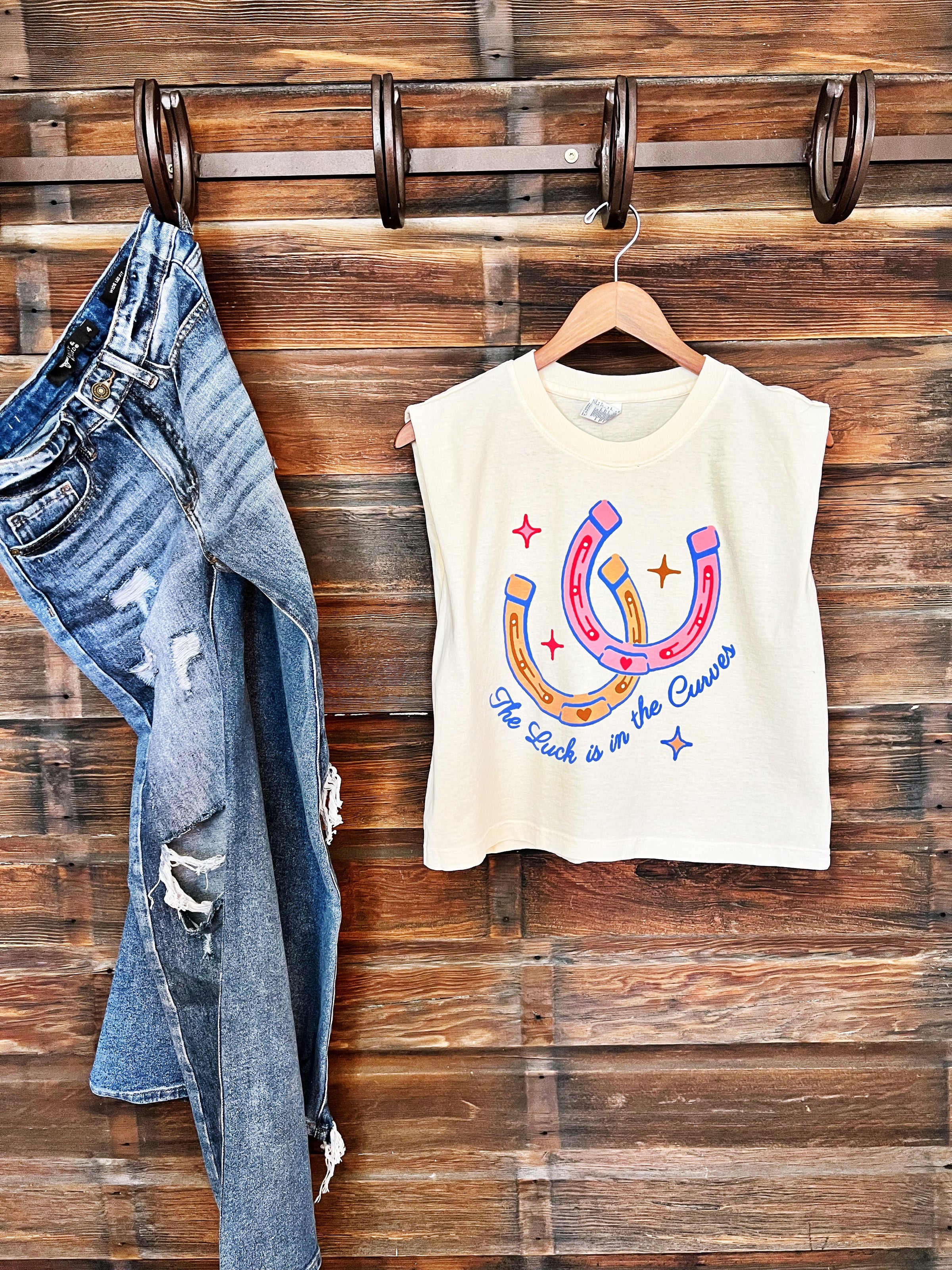 The Luck is in the Curves Boxy Tank