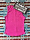 The Waffle Knit Tank in Pink