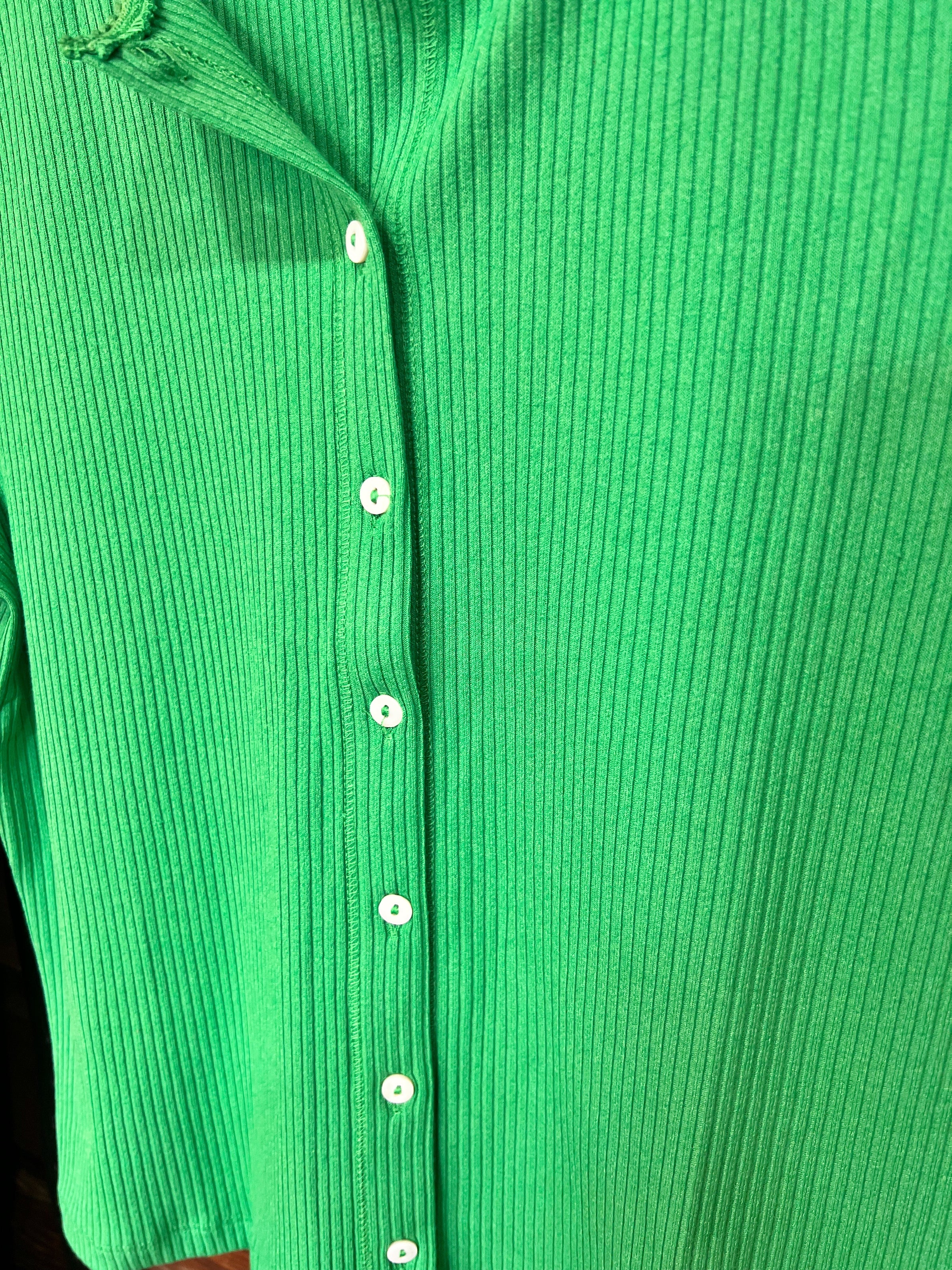 The Green Button Up Knit Tee