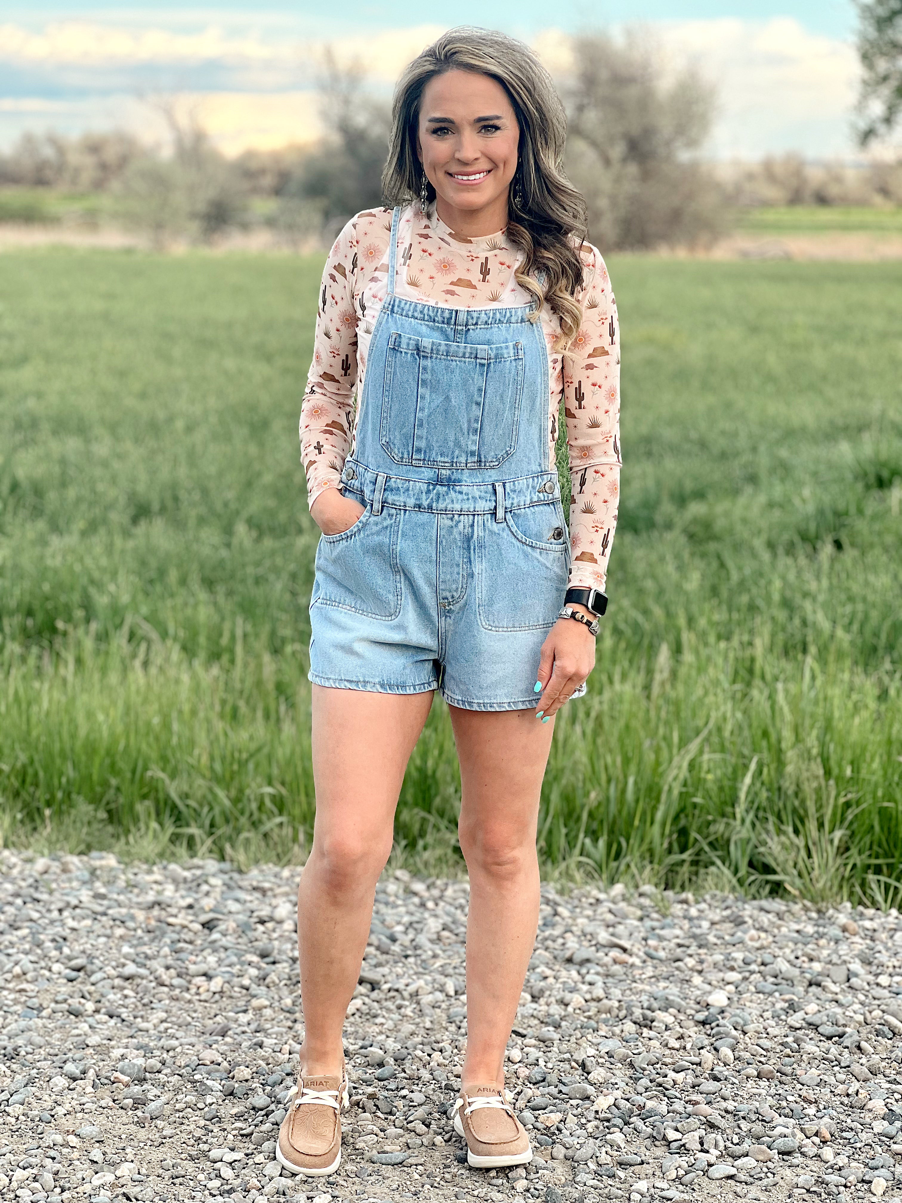 The Denim Romper Short Follow Your Arrow Montana