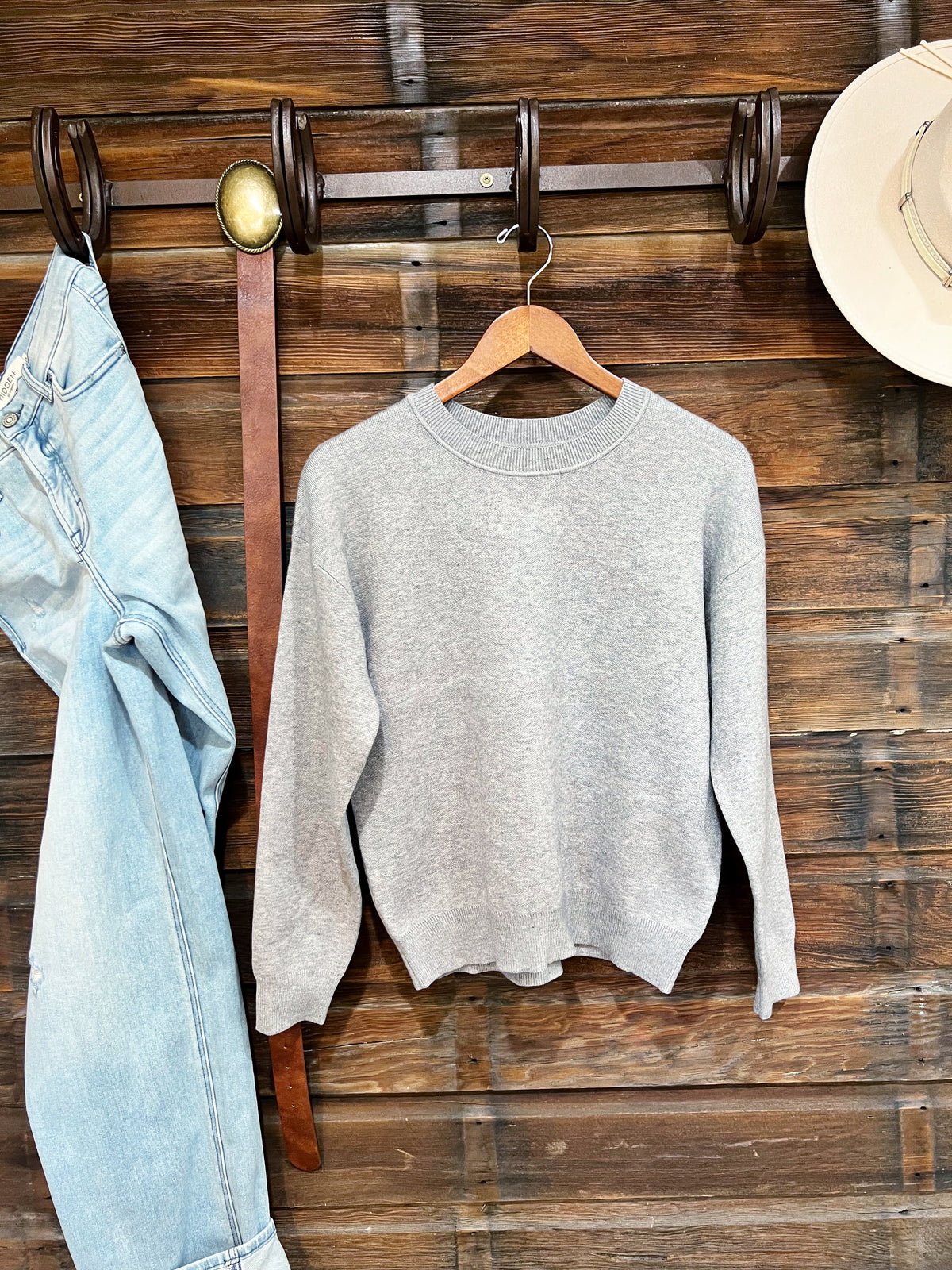 The Essential Crew Sweater in Grey