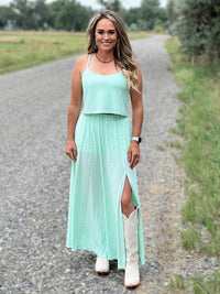 The Mint Blouse and Skirt Set